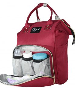 Diaper Bag Backpack Designer Baby Nappy Bag for Girls & Boys Waterproof Travel Backpack for Baby Care, Large Capacity, Stylish and Durable, Claret Red