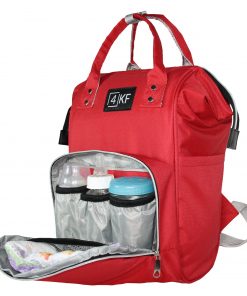 Diaper Bag Backpack Designer Baby Nappy Bag for Girls & Boys Waterproof Travel Backpack for Baby Care, Large Capacity, Stylish and Durable, Red